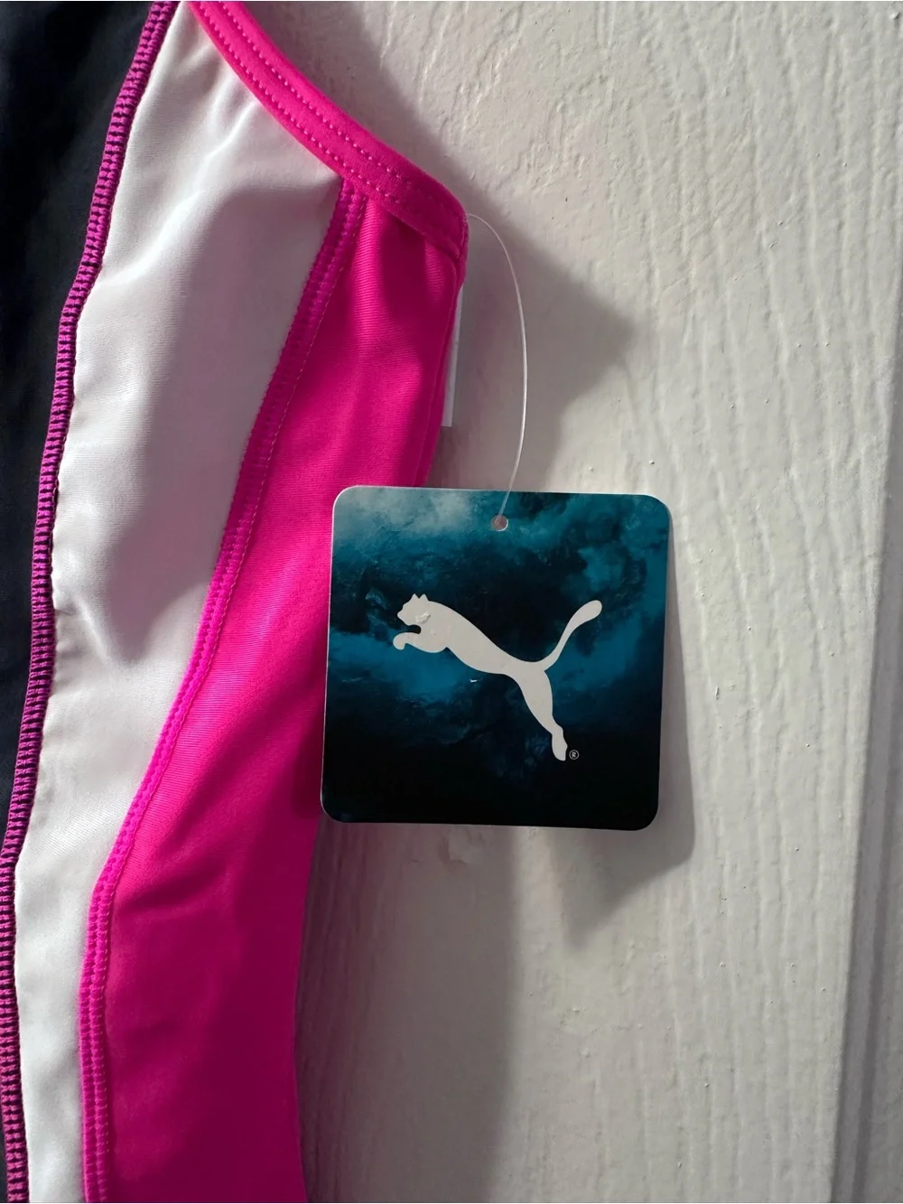 Puma Navy, Hot Pink & White Girls' One-Piece Swimsuit